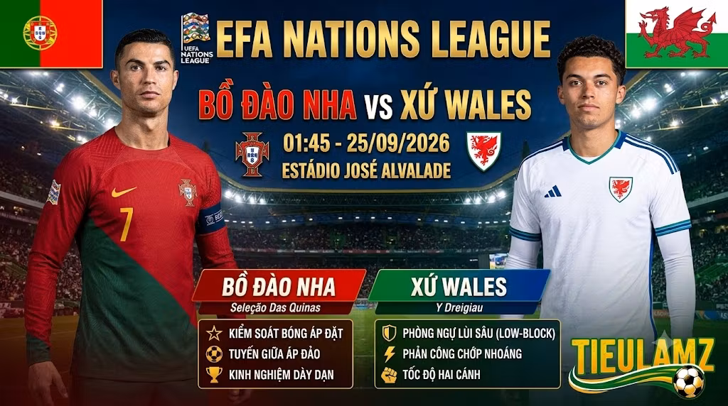 Nhận định bóng đá Bồ Đào Nha vs Xứ Wales lúc 01h45 ngày 25/9 giải UEFA Nations League.